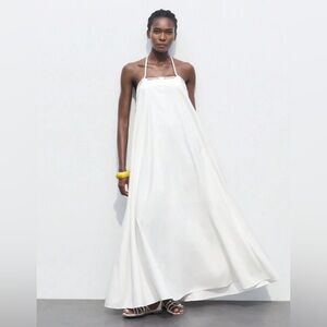 Shein Maija Elegant White Halter Dress